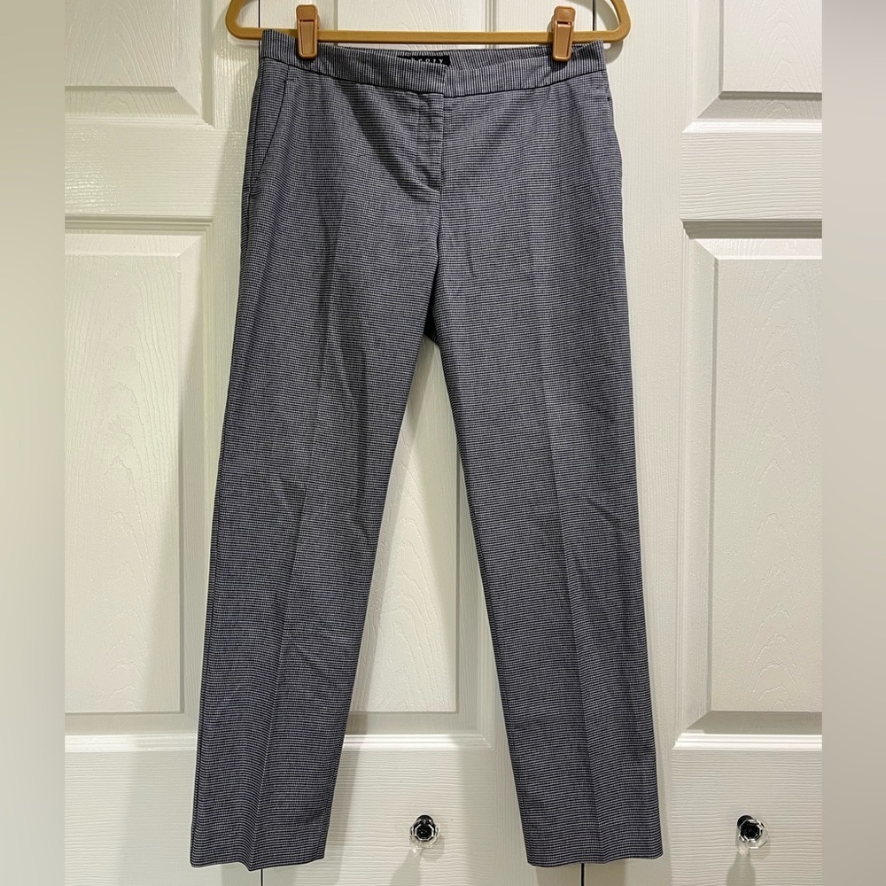 Theory Navy Houndstooth Ankle Trousers Size 4